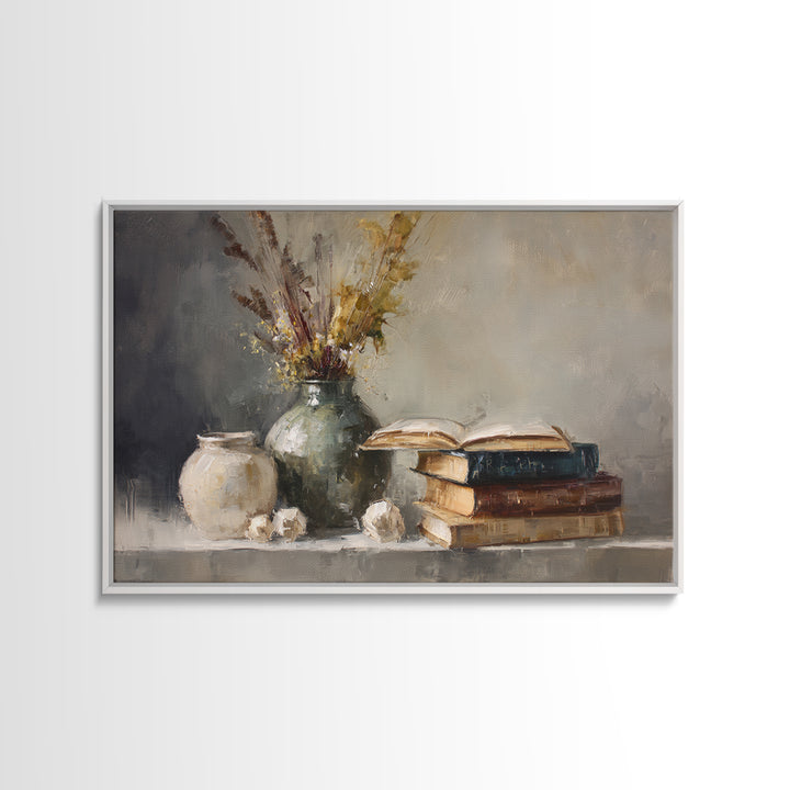 Sunlit Interior Still Life Canvas Print, Art, Art Commission, Living Room Decor, Fine Art, Black Art, Framed Art, ART-3x2-66