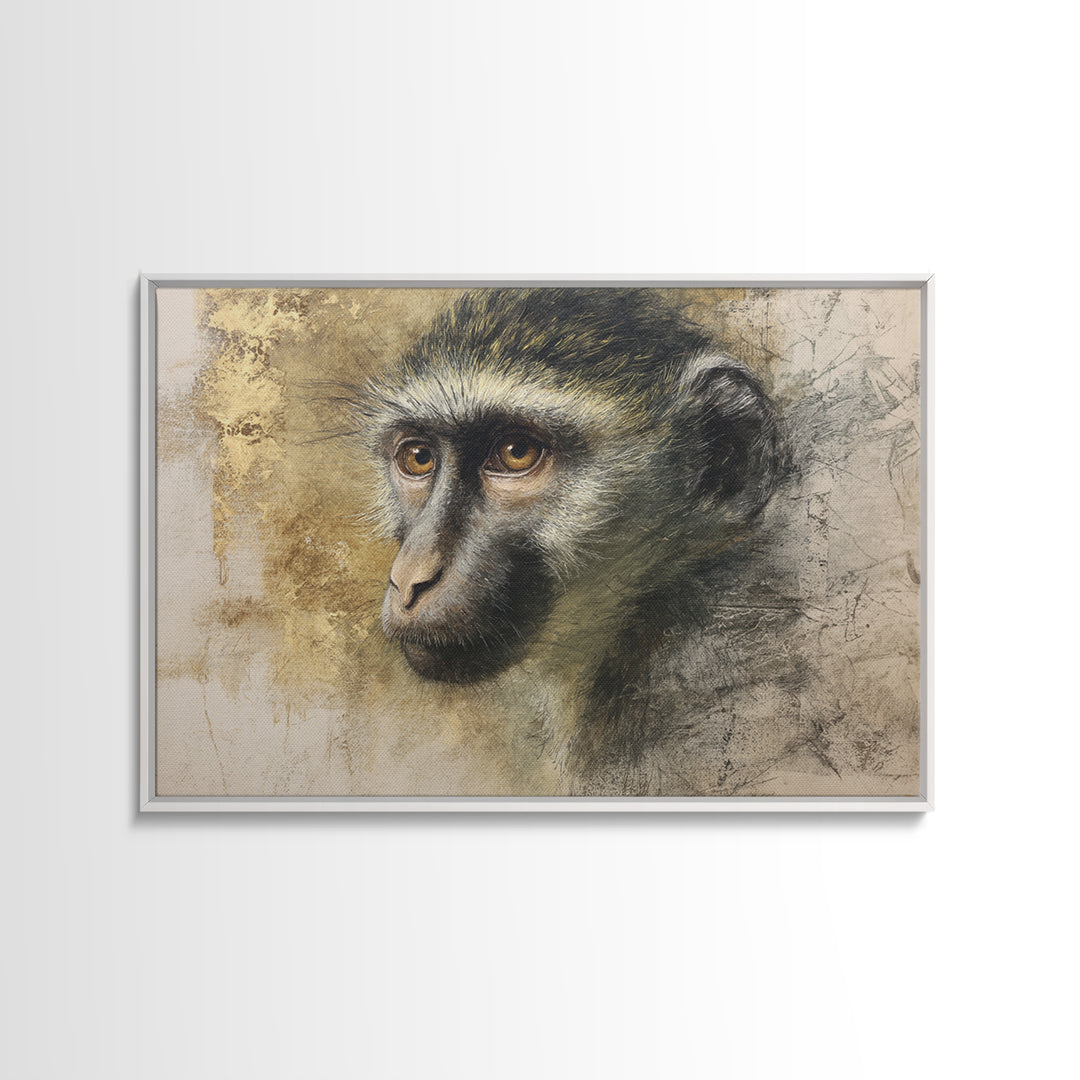 Elegant Animal Portrait Framed Canvas Print, Art, Digital Wall Art, Living Room Decor, Fine Art, Framed Art, ART-3x2-70