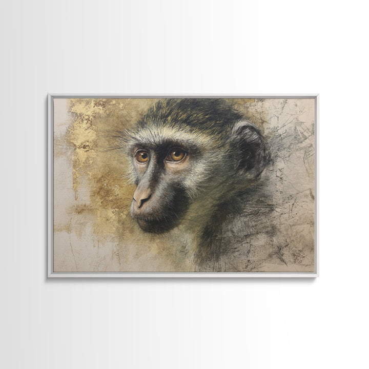 Elegant Animal Portrait Framed Canvas Print, Art, Digital Wall Art, Living Room Decor, Fine Art, Framed Art, ART-3x2-70