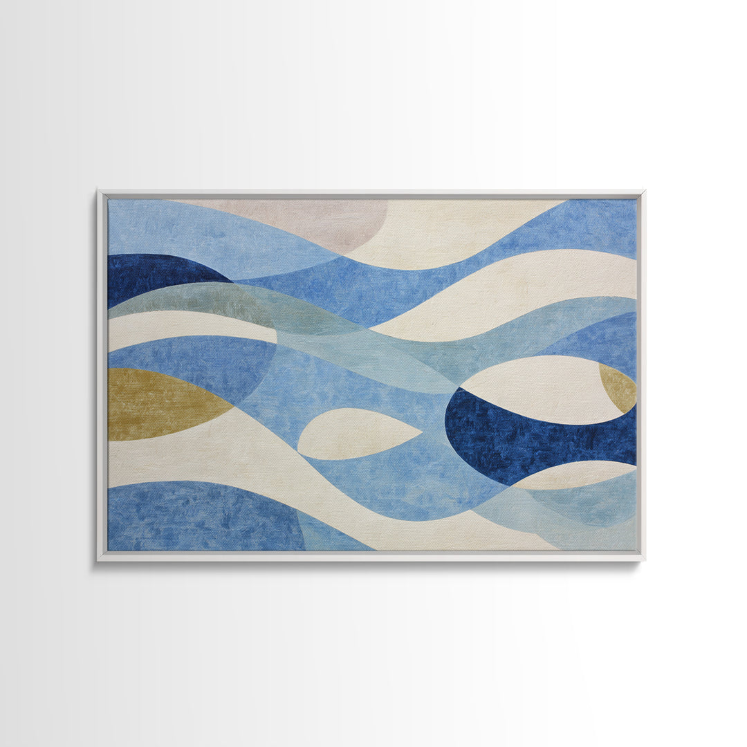 Abstract Water Forms Framed Canvas Print, Art, Metal Wall Art, Living Room Decor, Abstract Art, Textured Wall Art, ART-3x2-71