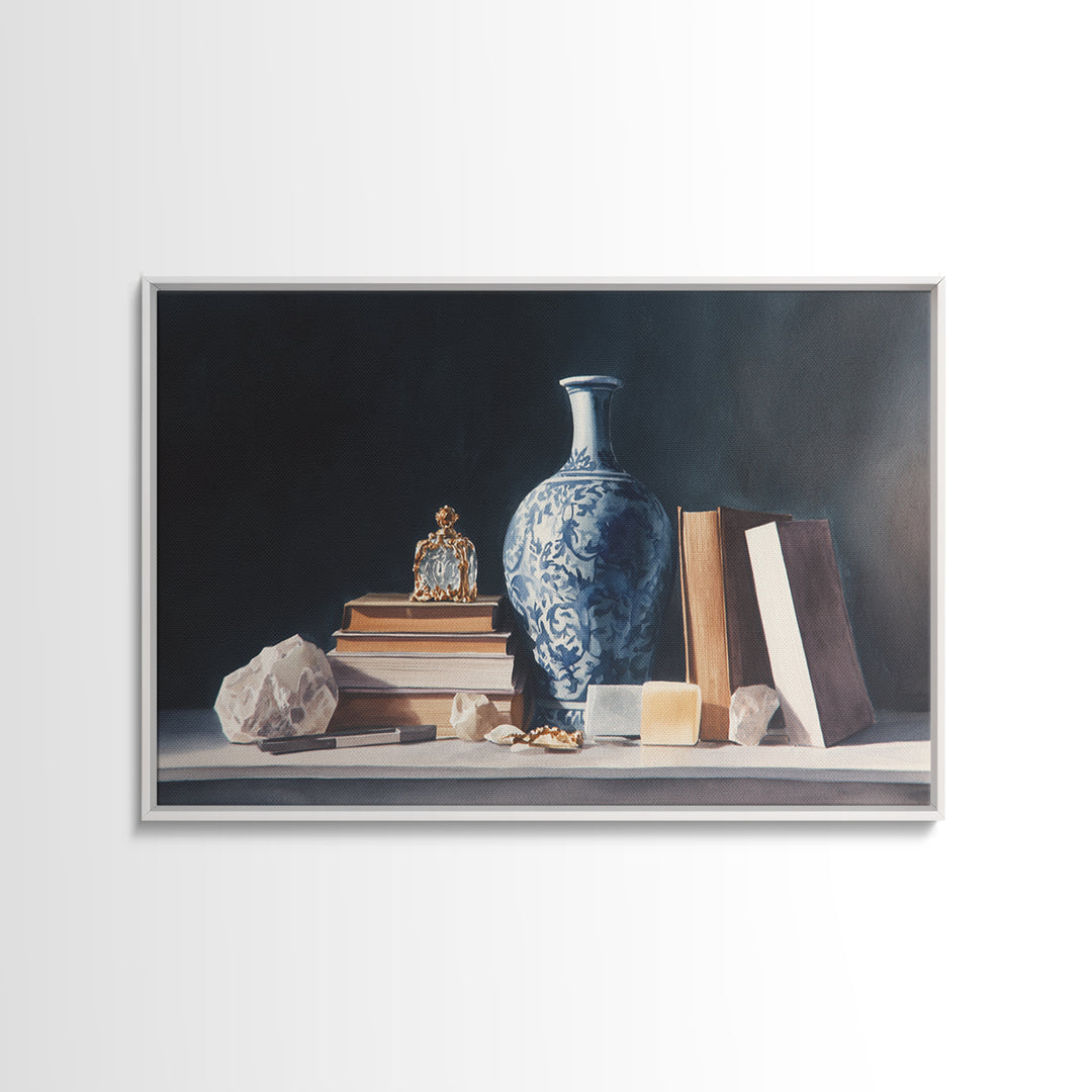 Sunlit Interior Still Life Framed Canvas Print, Art, Art Nouveau, Living Room Decor, Fine Art, Abstract Wall Art, ART-3x2-90