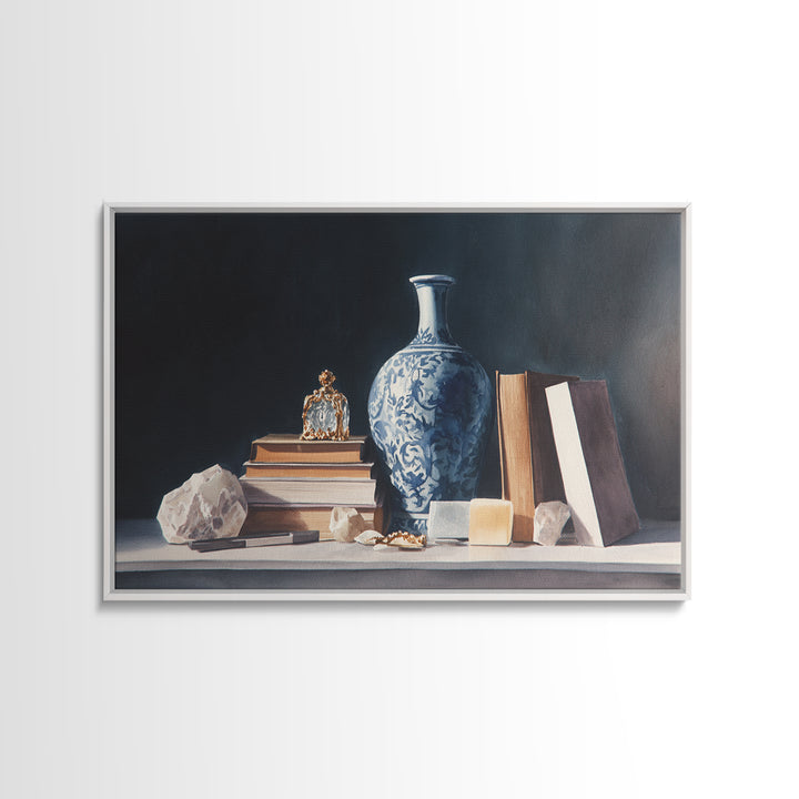 Sunlit Interior Still Life Framed Canvas Print, Art, Art Nouveau, Living Room Decor, Fine Art, Abstract Wall Art, ART-3x2-90