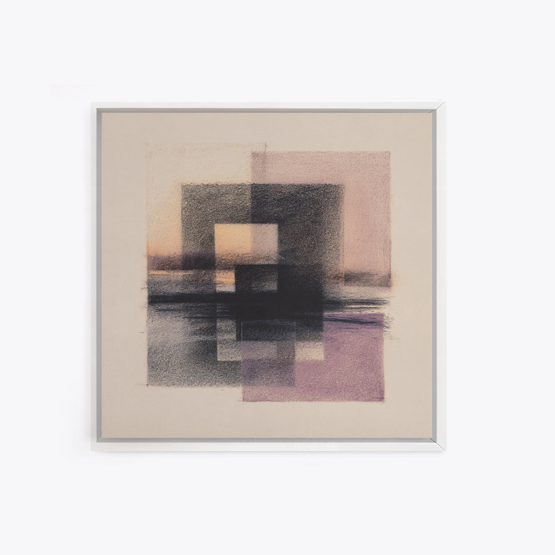 Minimal Black Ink Composition Framed Canvas Print, Above Sofa Art, Gallery Decor, Living Room Decor, Fine Art, Statement, ASA-1x1-32