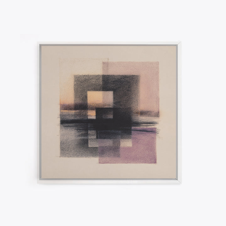 Minimal Black Ink Composition Framed Canvas Print, Above Sofa Art, Gallery Decor, Living Room Decor, Fine Art, Statement, ASA-1x1-32