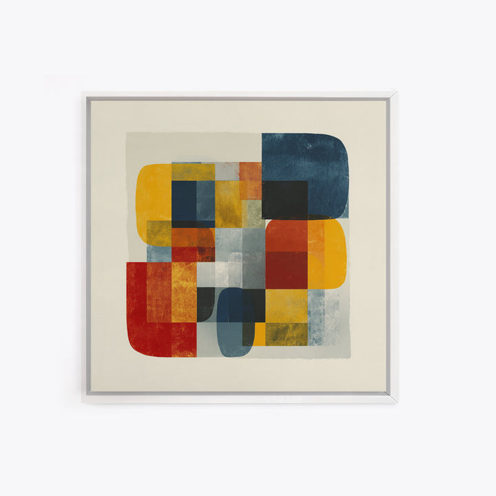 Bold Mid Century Geometric Forms Canvas Print, Above Sofa Art, Home Decor, Living Room Decor, Abstract Art, Statement, ASA-1x1-4