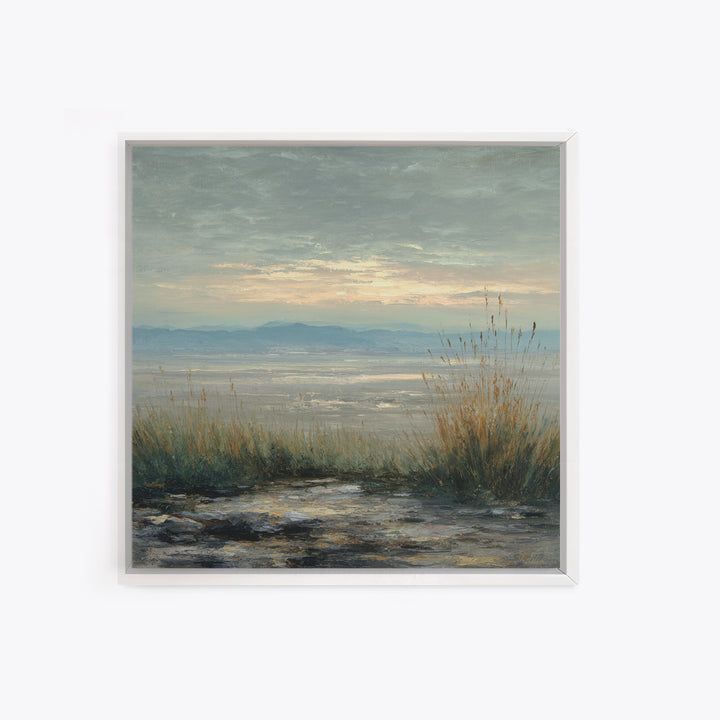 Dramatic Cloudscape over a Distant Valley Canvas Print, Above Sofa Art, Bauhaus Print, Living Room Decor, Statement, ASA-1x1-53