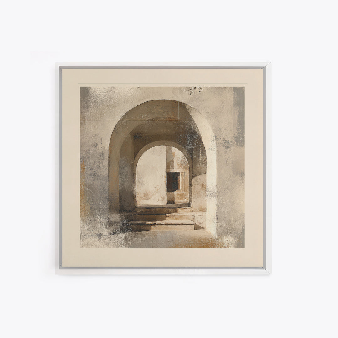 Architectural Arch Study Framed Canvas Print, Above Sofa Art, Minimalist Wall Art, Living Room Decor, Abstract Art, Statement, ASA-1x1-57