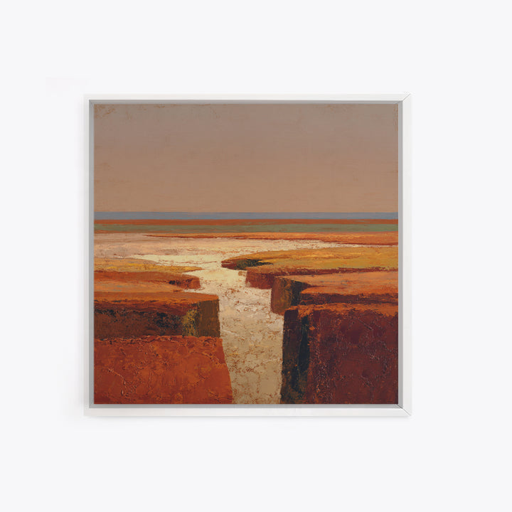 Abstract Canyon Landscape Framed Canvas Print, Above Sofa Art, Living Room Decor, Oil Painting, Statement 007, Set of Prints, ASA-1x1-7
