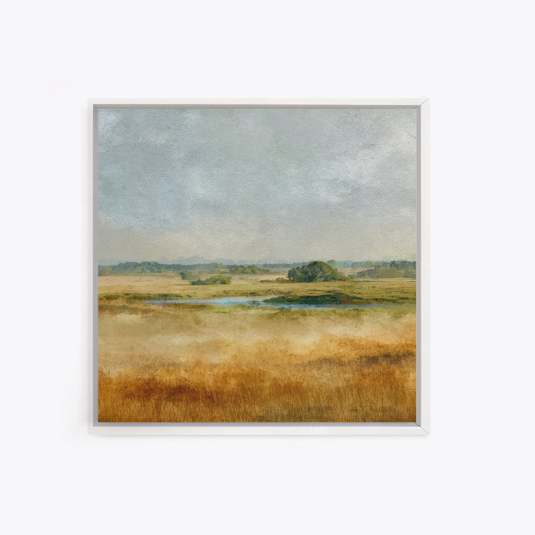 Wide Olive and Beige Meadow Panorama Canvas Print, Above Sofa Art, Bauhaus Print, Living Room Decor, Fine Art, Statement, ASA-1x1-82