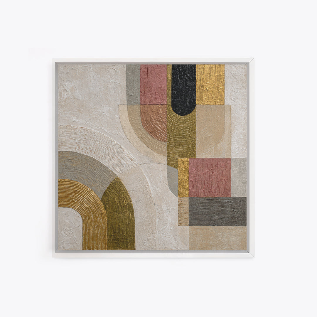 Textured Plaster Abstract Framed Canvas Print, Above Sofa Art, Neutral Decor, Living Room Decor, Fine Art, Statement, ASA-1x1-83