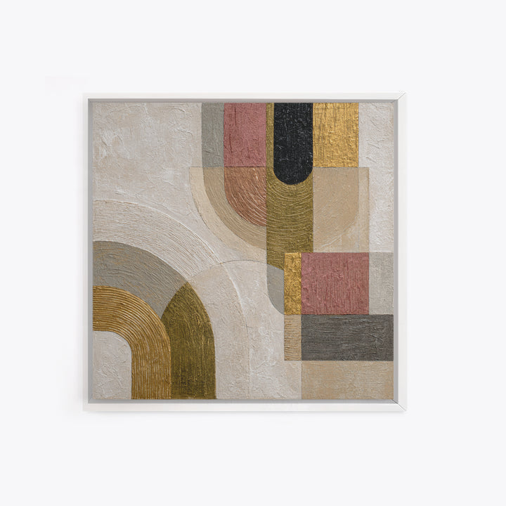 Textured Plaster Abstract Framed Canvas Print, Above Sofa Art, Neutral Decor, Living Room Decor, Fine Art, Statement, ASA-1x1-83