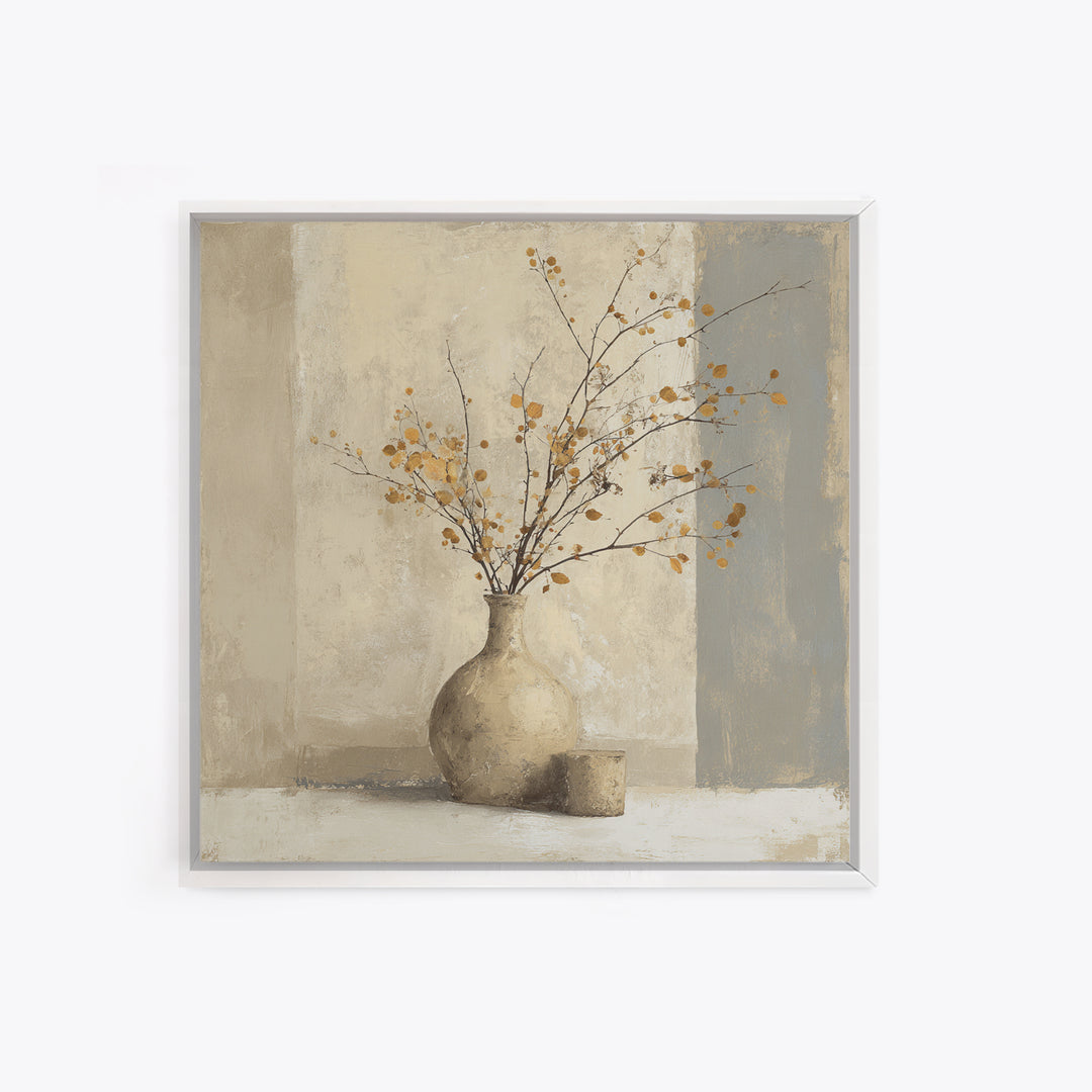 Large Neutral Still Life Canvas Print, Above Sofa Art, Minimalist Wall Art, Living Room Decor, Oil Painting, Statement, ASA-1x1-86