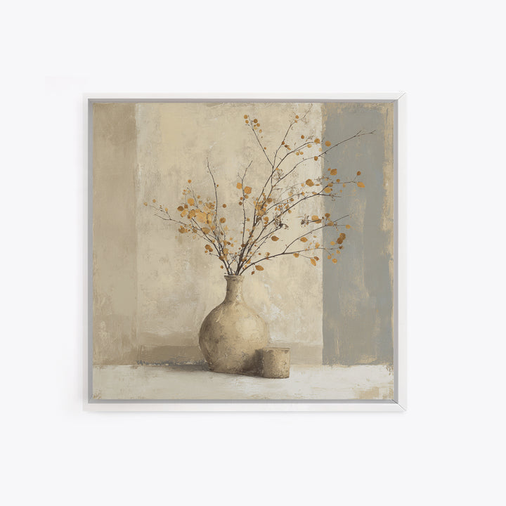 Large Neutral Still Life Canvas Print, Above Sofa Art, Minimalist Wall Art, Living Room Decor, Oil Painting, Statement, ASA-1x1-86