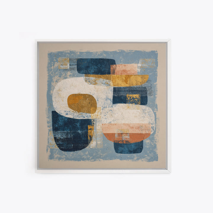 Bold Navy and Ivory Abstract Brushwork Canvas Print, Above Sofa Art, Japandi Wall Art, Living Room Decor, Fine Art, Statement, ASA-1x1-90