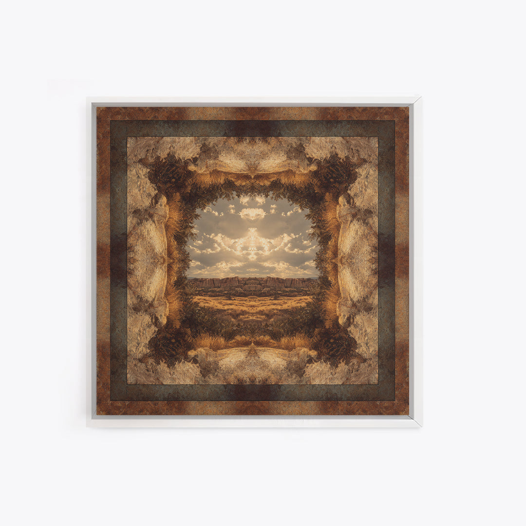 Desert Mesa Panorama Canvas Print, Above Sofa Art, Bauhaus Print, Living Room Decor, Fine Art, Statement, Textured Painting, ASA-1x1-92