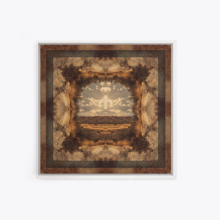 Desert Mesa Panorama Canvas Print, Above Sofa Art, Bauhaus Print, Living Room Decor, Fine Art, Statement, Textured Painting, ASA-1x1-92