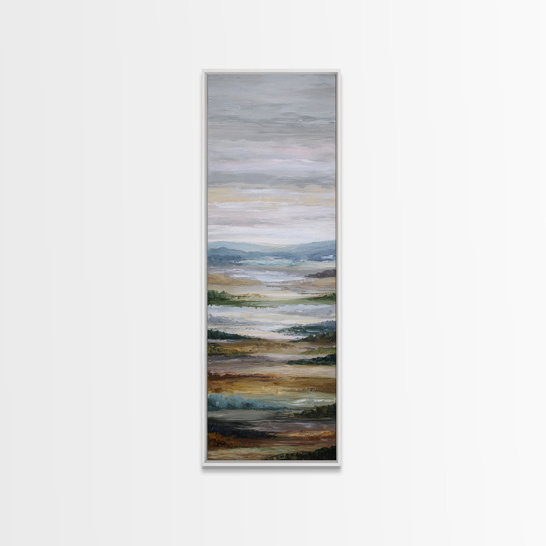 Oversized Abstract Landscape Canvas Print, Above Sofa Art, Bauhaus Print, Living Room Decor, Oil Painting, Statement, ASA-1x3-13