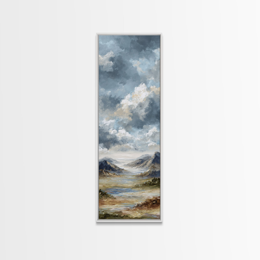 Dramatic Cloudscape over a Distant Valley Canvas Print, Above Sofa Art, Modern Decor, Living Room Decor, Fine Art, Statement, ASA-1x3-17