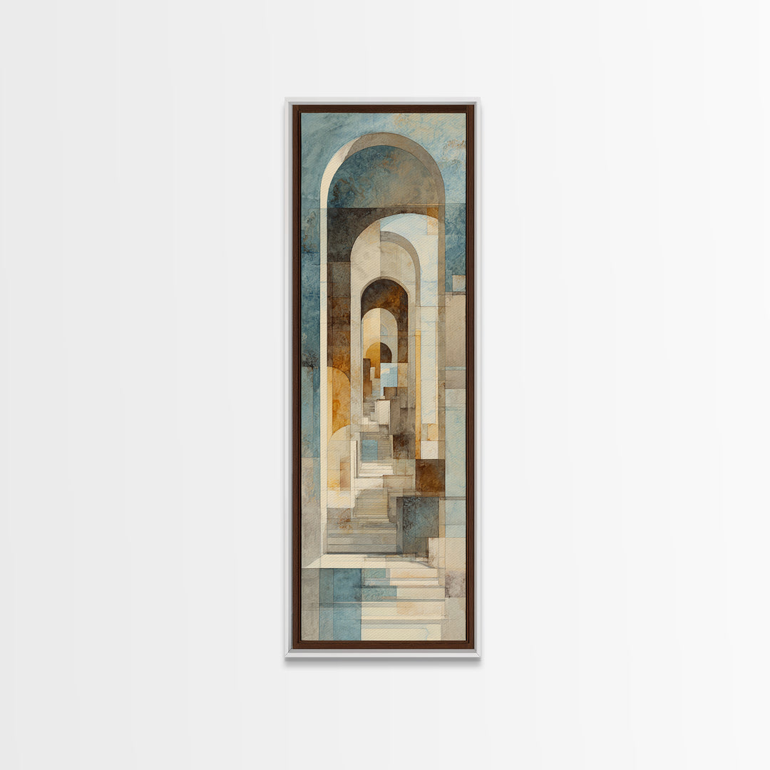 Architectural Arch Study Canvas Print, Above Sofa Art, Japandi Wall Art, Living Room Decor, Watercolor Art, Statement, ASA-1x3-21