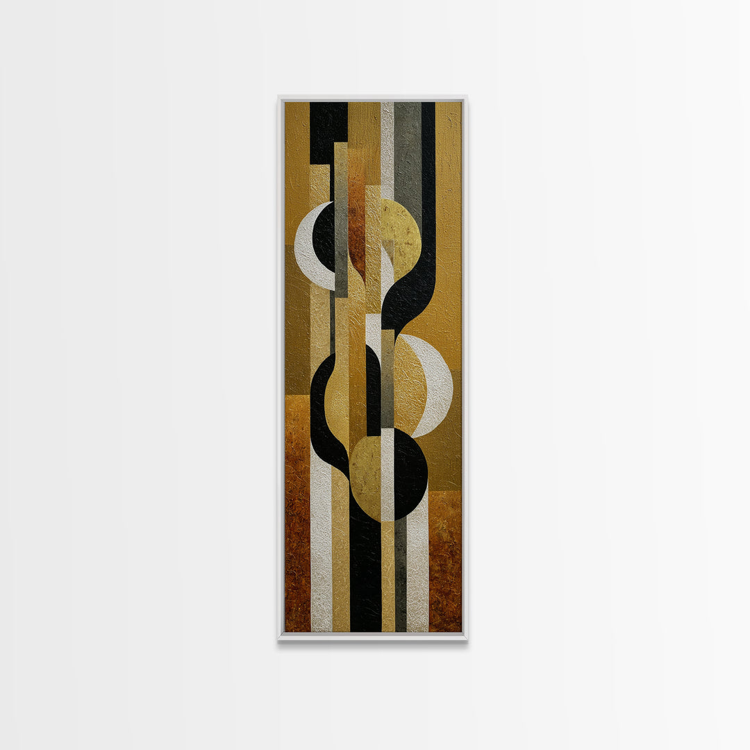 Luxury Monochrome Stone Composition Framed Canvas Print, Above Sofa Art, Living Room Decor, Watercolor Art, Statement, ASA-1x3-31