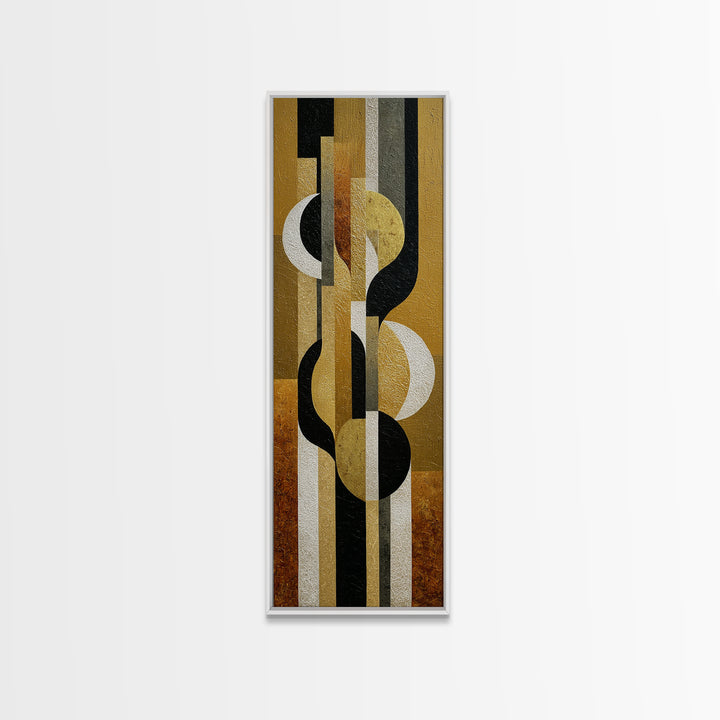 Luxury Monochrome Stone Composition Framed Canvas Print, Above Sofa Art, Living Room Decor, Watercolor Art, Statement, ASA-1x3-31