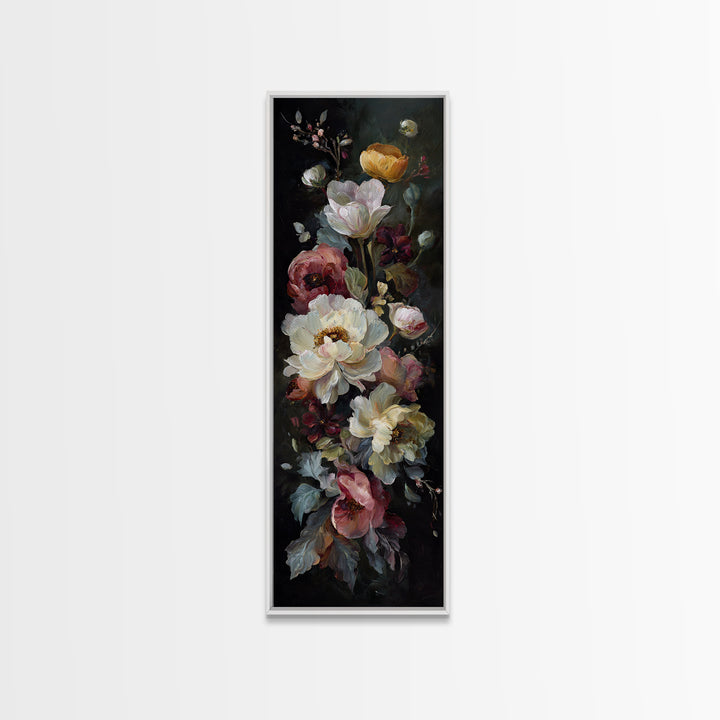 Large Expressive Floral Bouquet Canvas Print, Above Sofa Art, Above Bed Decor, Living Room Decor, Oil Painting, Statement, ASA-1x3-42