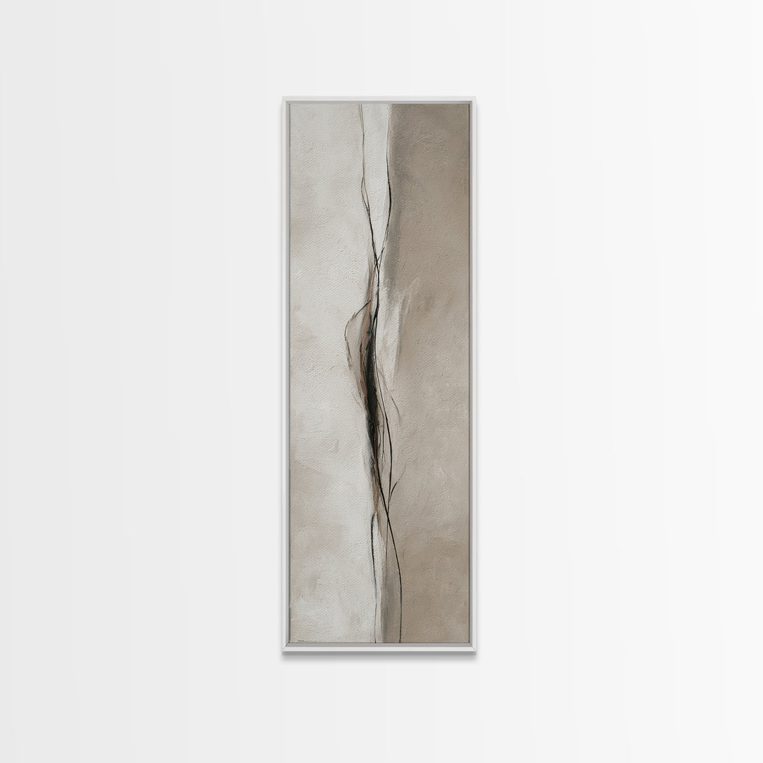 Minimal Black Ink Composition Canvas Print, Above Sofa Art, Statement Artwork, Living Room Decor, Fine Art, Statement, ASA-1x3-44