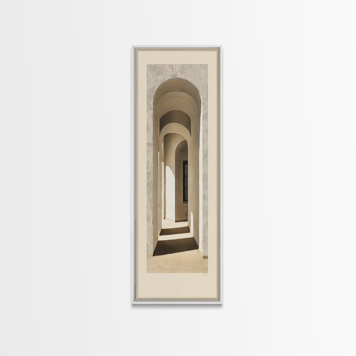 Architectural Arch Study Framed Canvas Print, Above Sofa Art, Botanical Wall Art, Living Room Decor, Oil Painting, Statement, ASA-1x3-45