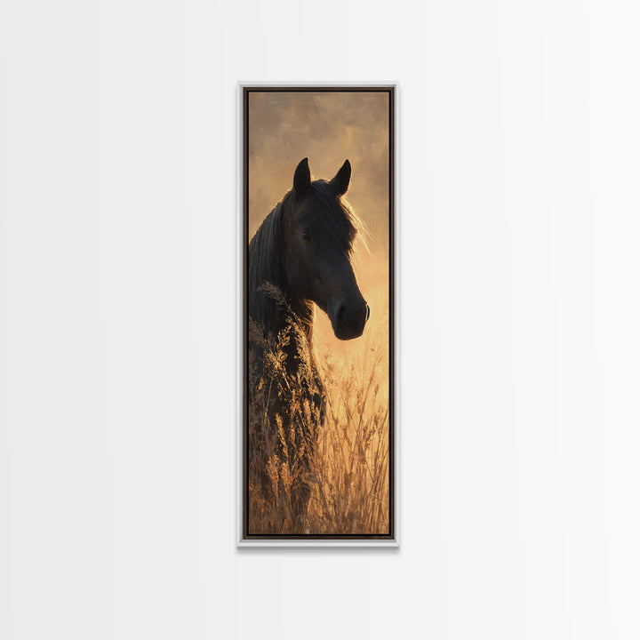 Statement Horse Silhouette Canvas Print, Above Sofa Art, Bedroom Wall Art, Living Room Decor, Fine Art, Statement, Wall Decor, ASA-1x3-49