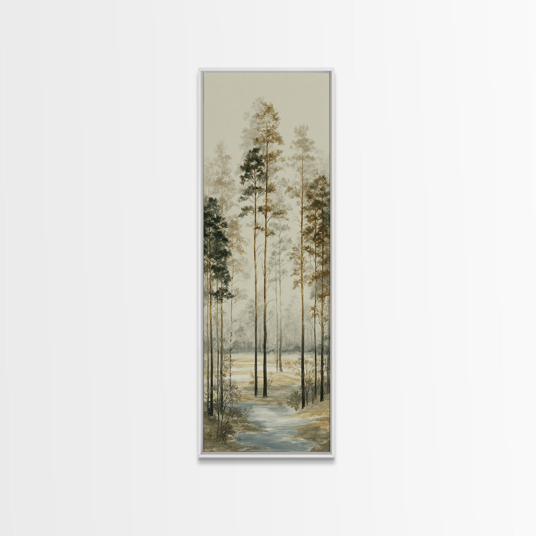 Modern Scandinavian Forest Canvas Print, Above Sofa Art, Framed Wall Art, Living Room Decor, Statement, Living Room Wall Art, ASA-1x3-51