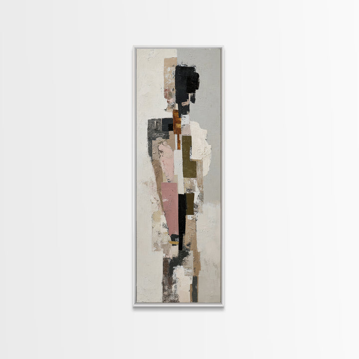 Luxury Monochrome Stone Composition Canvas Print, Above Sofa Art, Wall Art, Living Room Decor, Oil Painting, Statement, ASA-1x3-55