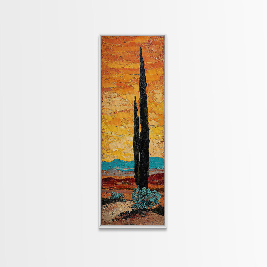 Desert Mesa Panorama Canvas Print, Above Sofa Art, Contemporary Art, Living Room Decor, Fine Art, Statement, Boho Wall Art, ASA-1x3-56