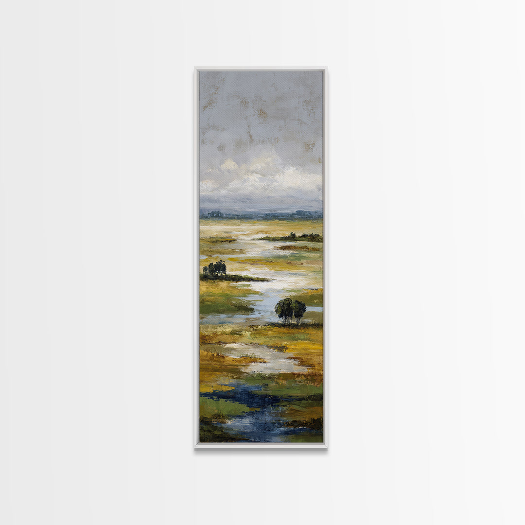 Gallery Style Landscape with Expansive Negative Space Canvas Print, Above Sofa Art, Art Print, Living Room Decor, Statement, ASA-1x3-60