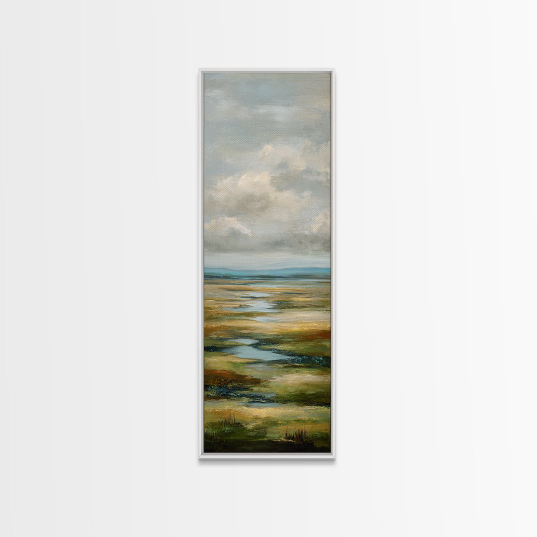 Oversized Abstract Landscape Framed Canvas Print, Above Sofa Art, Modern Decor, Living Room Decor, Fine Art, Statement, ASA-1x3-61
