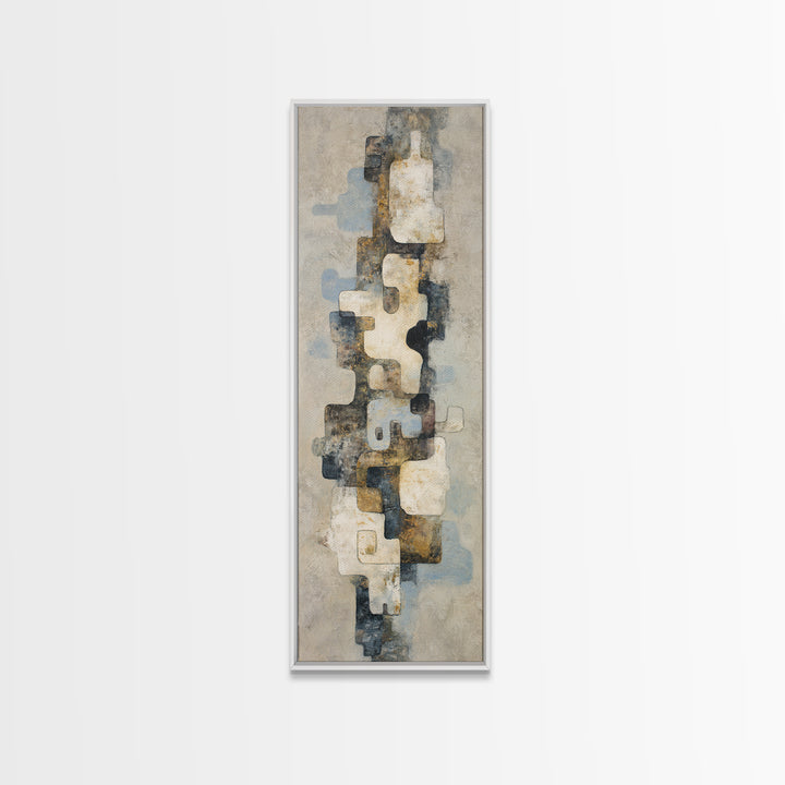 Large Modern Organic Shapes Framed Canvas Print, Above Sofa Art, Modern Art, Living Room Decor, Fine Art, Statement, Art Print, ASA-1x3-62
