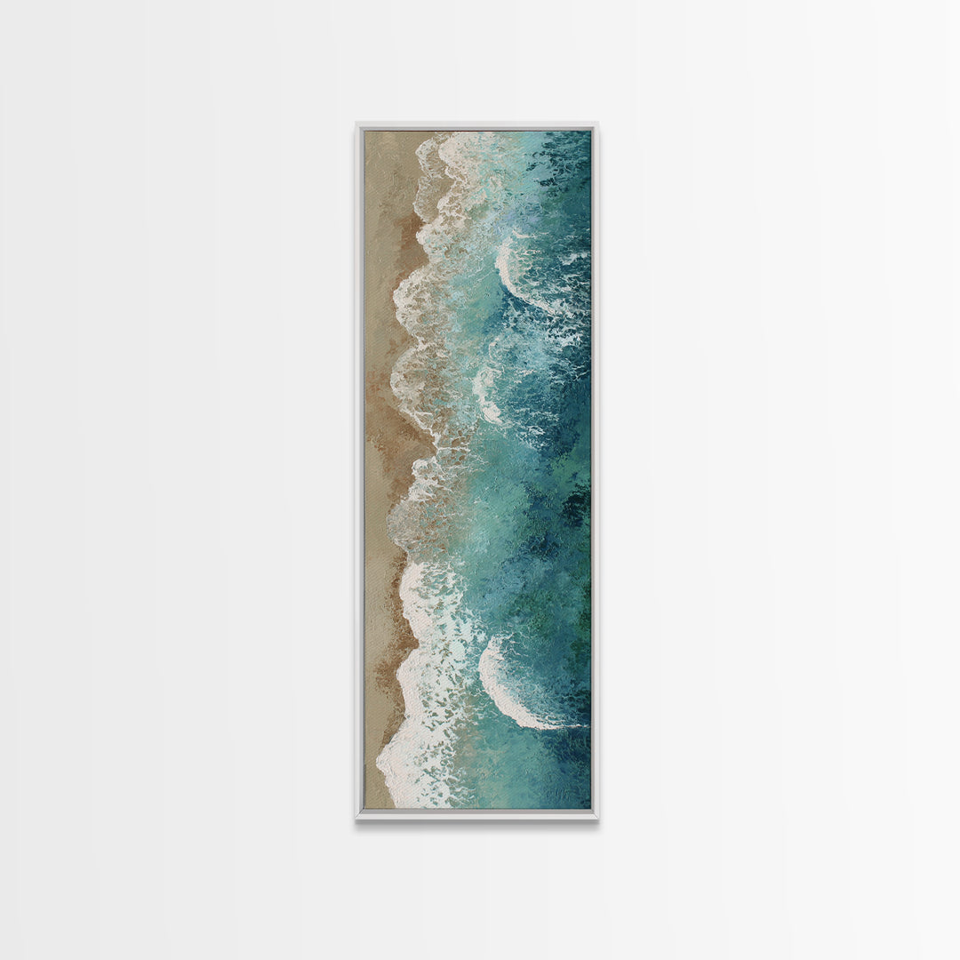 Panoramic Coastal Shoreline from an Aerial View Canvas Print, Above Sofa Art, Farmhouse Decor, Living Room Decor, Statement, ASA-1x3-63