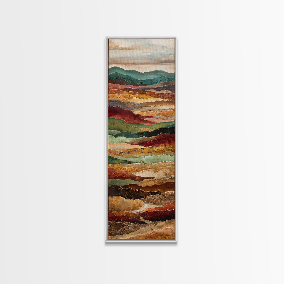 Abstract Canyon Landscape Canvas Print, Above Sofa Art, Living Room Decor, Watercolor Art, Statement 367, Set of Prints, ASA-1x3-67