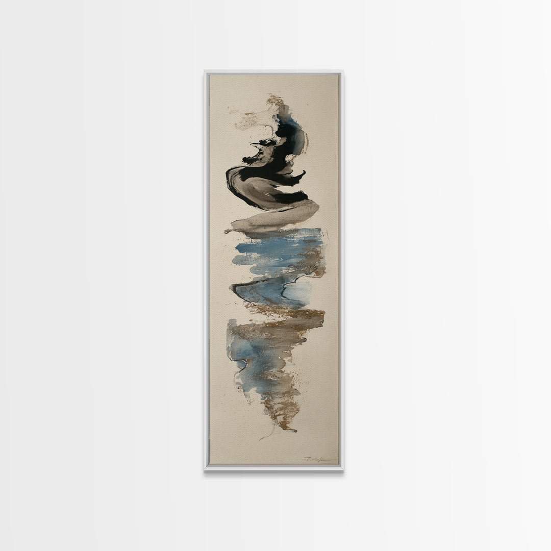 Minimal Black Ink Composition Canvas Print, Above Sofa Art, Printable Wall Art, Living Room Decor, Fine Art, Statement, ASA-1x3-68