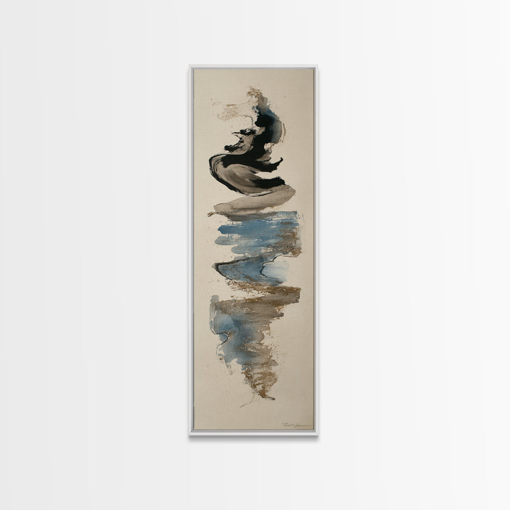 Minimal Black Ink Composition Canvas Print, Above Sofa Art, Printable Wall Art, Living Room Decor, Fine Art, Statement, ASA-1x3-68