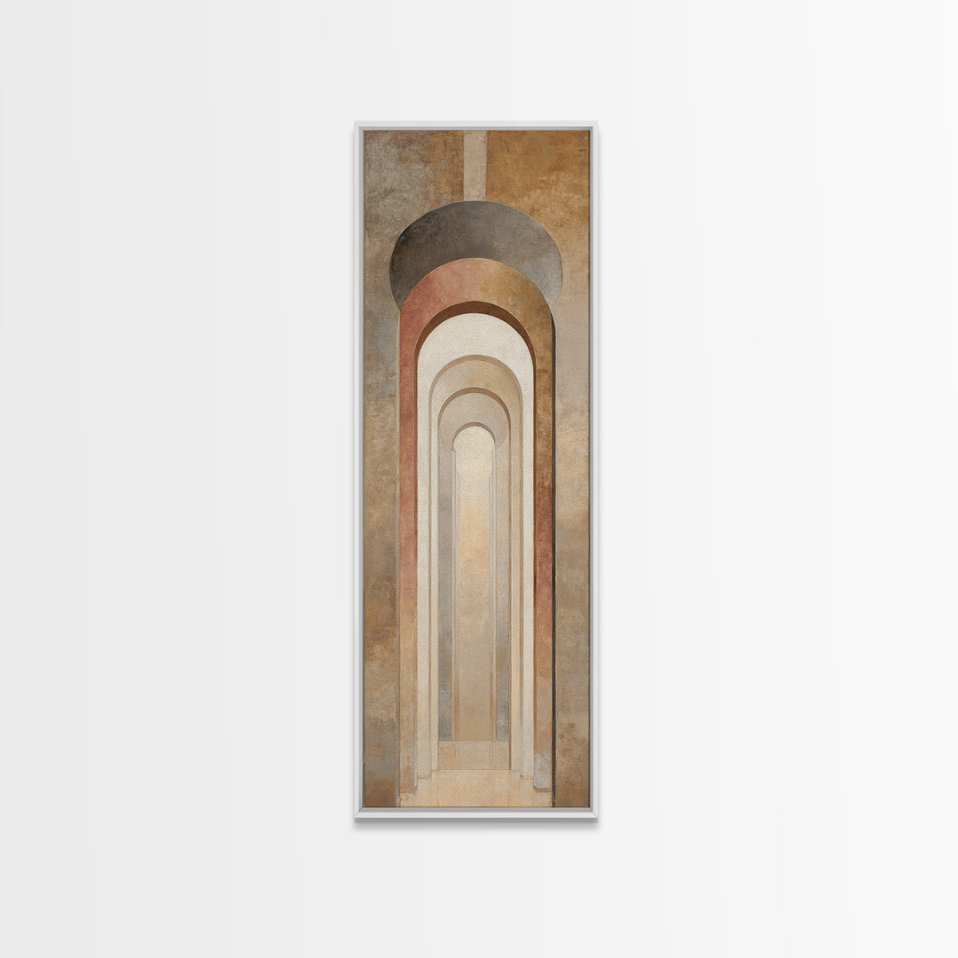 Architectural Arch Study Framed Canvas Print, Above Sofa Art, Botanical Wall Art, Living Room Decor, Oil Painting, Statement, ASA-1x3-69