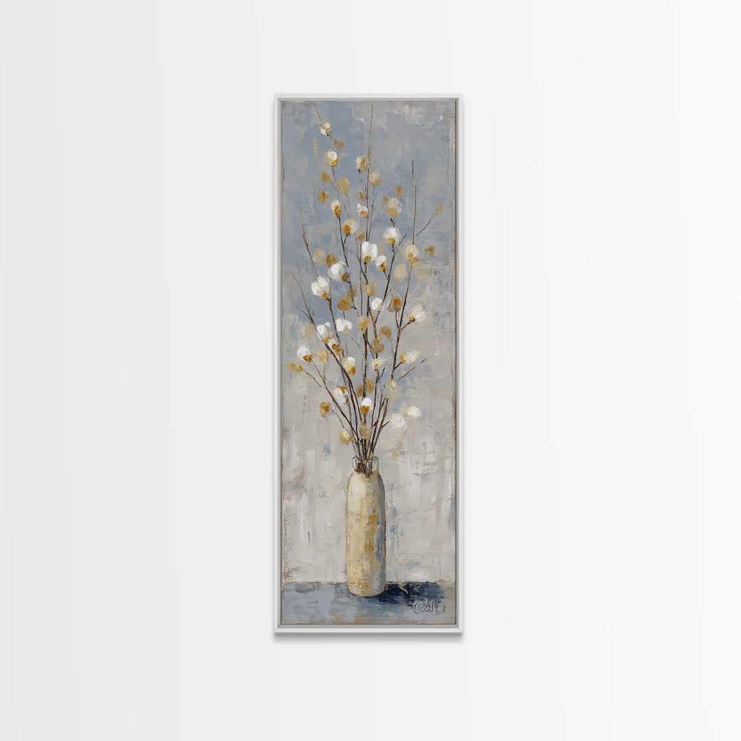 Large Neutral Still Life Framed Canvas Print, Above Sofa Art, Japandi Wall Art, Living Room Decor, Watercolor Art, Statement, ASA-1x3-74