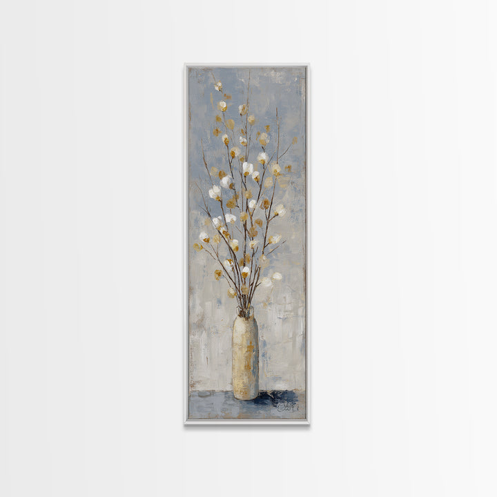 Large Neutral Still Life Framed Canvas Print, Above Sofa Art, Japandi Wall Art, Living Room Decor, Watercolor Art, Statement, ASA-1x3-74