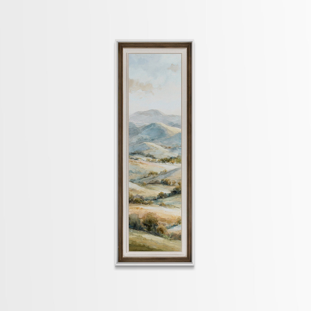 Sunlit Rolling Hills Canvas Print, Above Sofa Art, Wall Decor, Living Room Decor, Fine Art, Statement, Contemporary Art, ASA-1x3-77