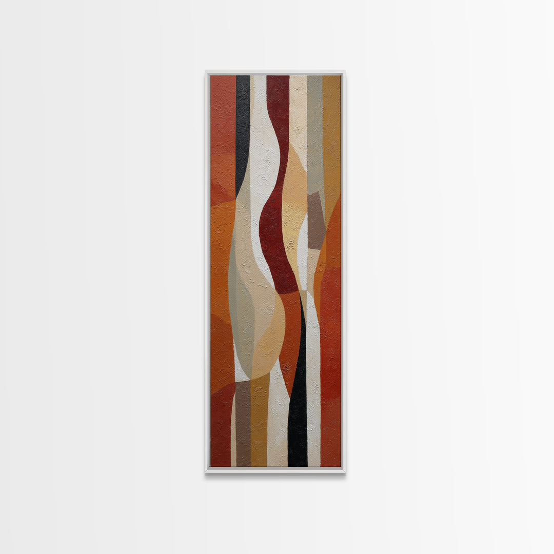 Bold Mid Century Geometric Forms Canvas Print, Above Sofa Art, Textured Wall Art, Living Room Decor, Abstract Art, Statement, ASA-1x3-88