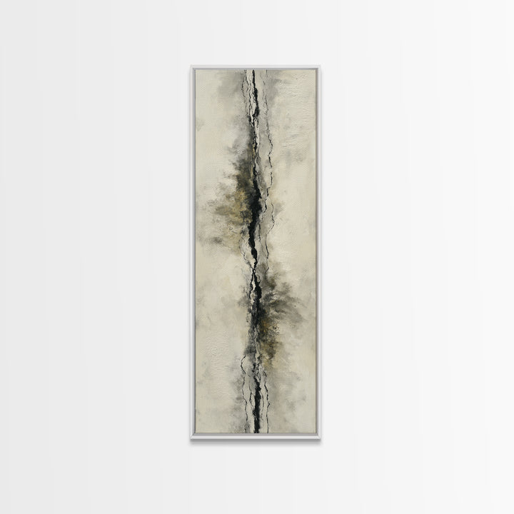 Minimal Black Ink Composition Framed Canvas Print, Above Sofa Art, Farmhouse Decor, Living Room Decor, Fine Art, Statement, ASA-1x3-92