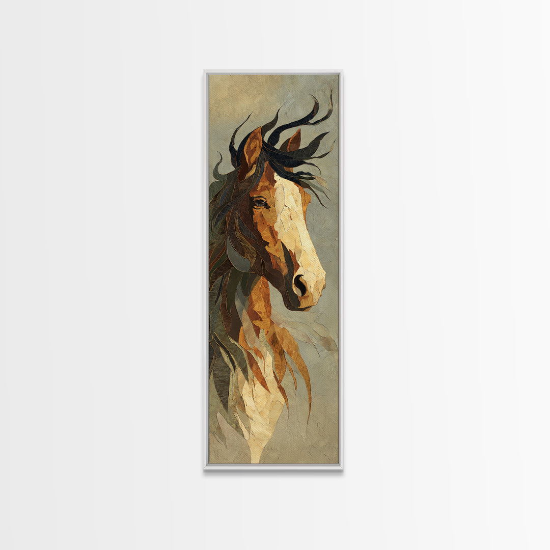 Statement Horse Silhouette Canvas Print, Above Sofa Art, 3 Piece Wall Art, Living Room Decor, Oil Painting, Statement, ASA-1x3-97