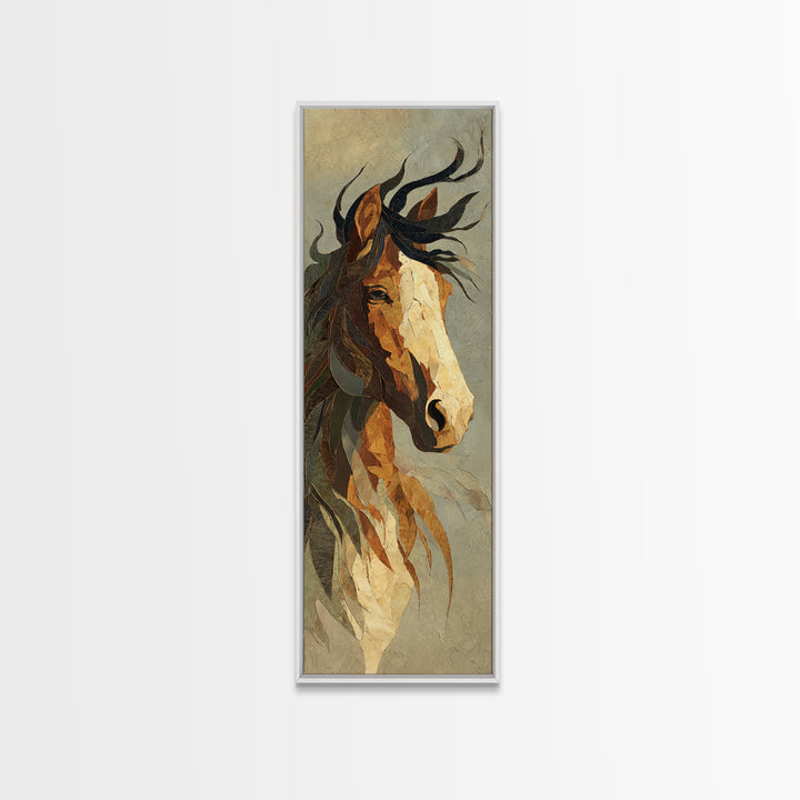 Statement Horse Silhouette Canvas Print, Above Sofa Art, 3 Piece Wall Art, Living Room Decor, Oil Painting, Statement, ASA-1x3-97