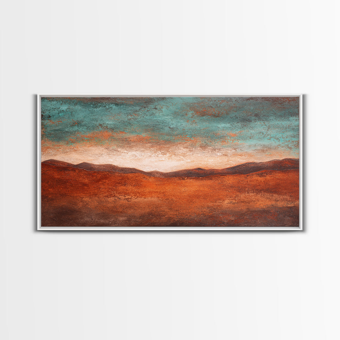Abstract Canyon Landscape Framed Canvas Print, Above Sofa Art, Living Room Decor, Oil Painting, Statement 103, Set of Prints, ASA-2x1-3