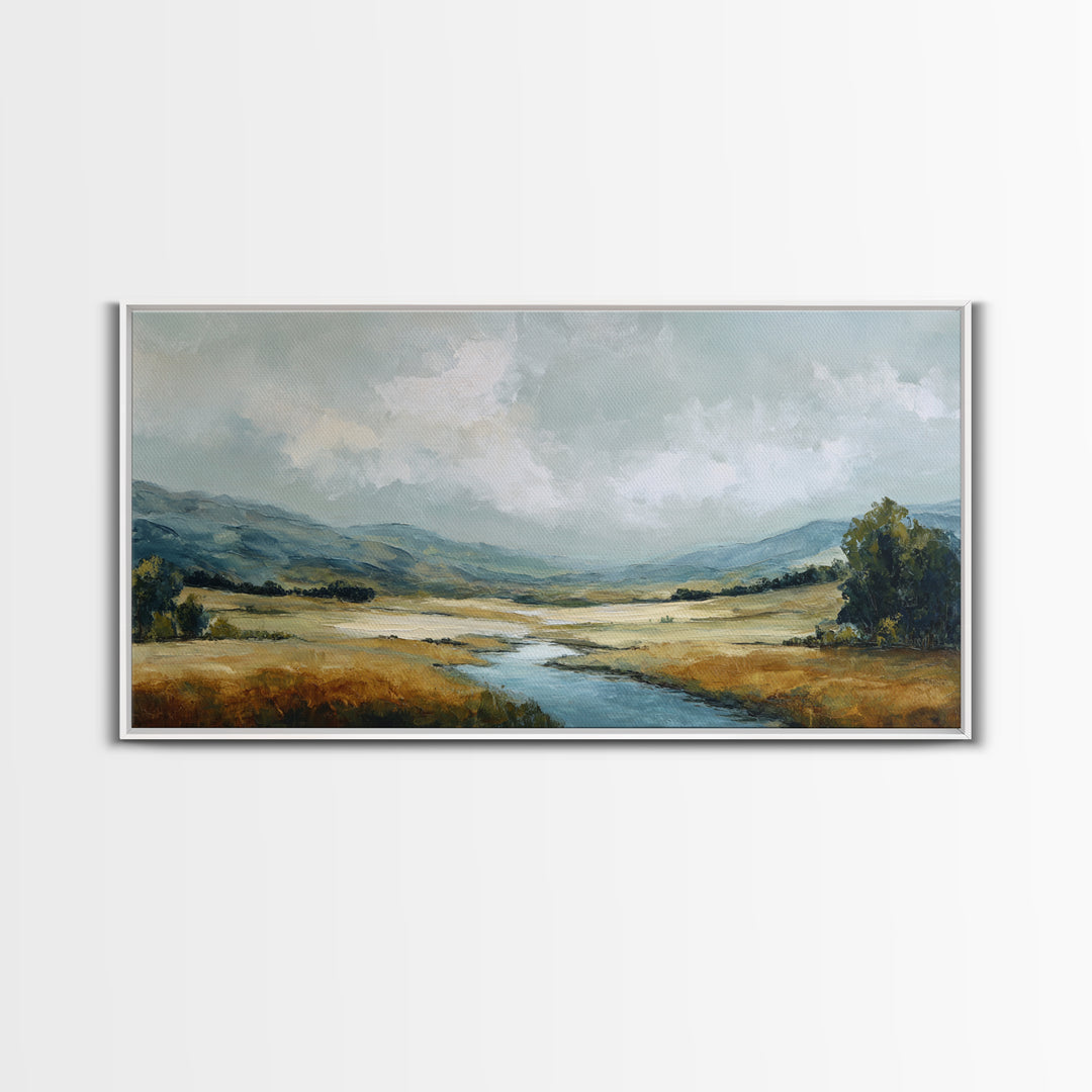 Gallery Style Landscape with Expansive Negative Space Canvas Print, Above Sofa Art, Room Decor, Living Room Decor, Statement, ASA-2x1-44