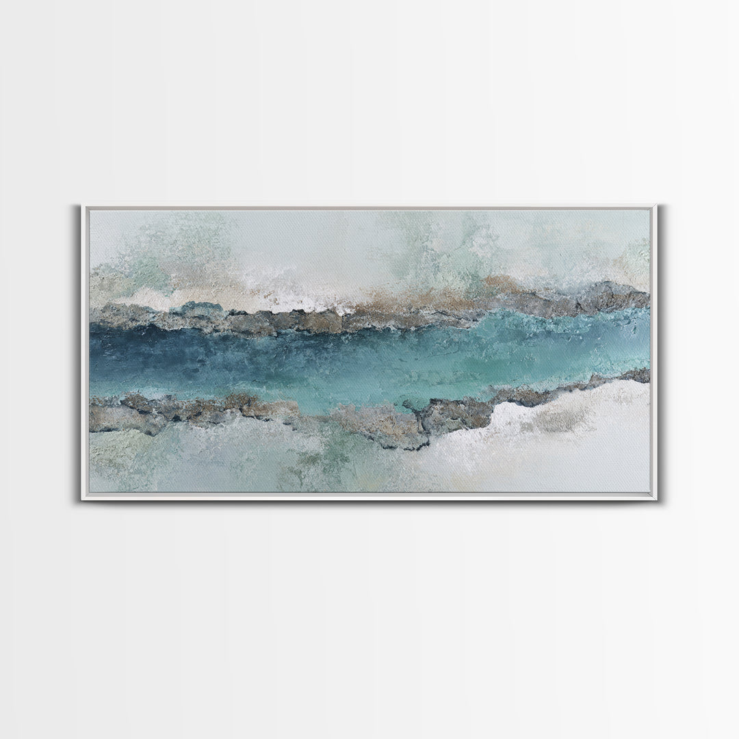 Panoramic Coastal Shoreline from an Aerial View Canvas Print, Above Sofa Art, Living Room Decor, Fine Art, Statement, ASA-2x1-47